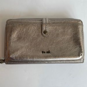 The Sak bronze metallic colored leather wallet multi card pocket & coin
